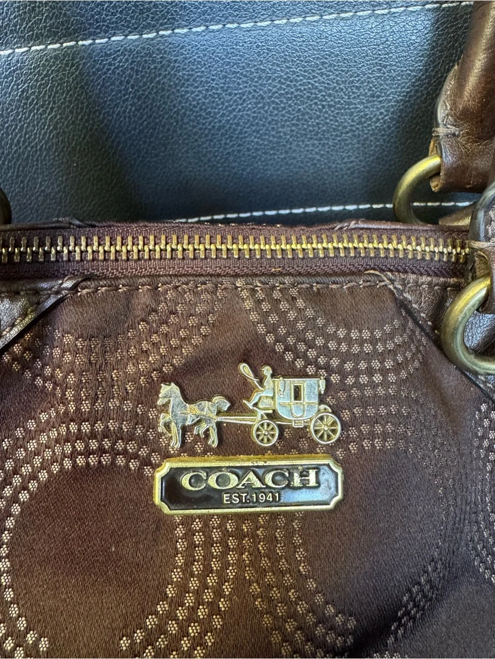 Coach Madison Op Art Satchel Brown Y2K Vintage